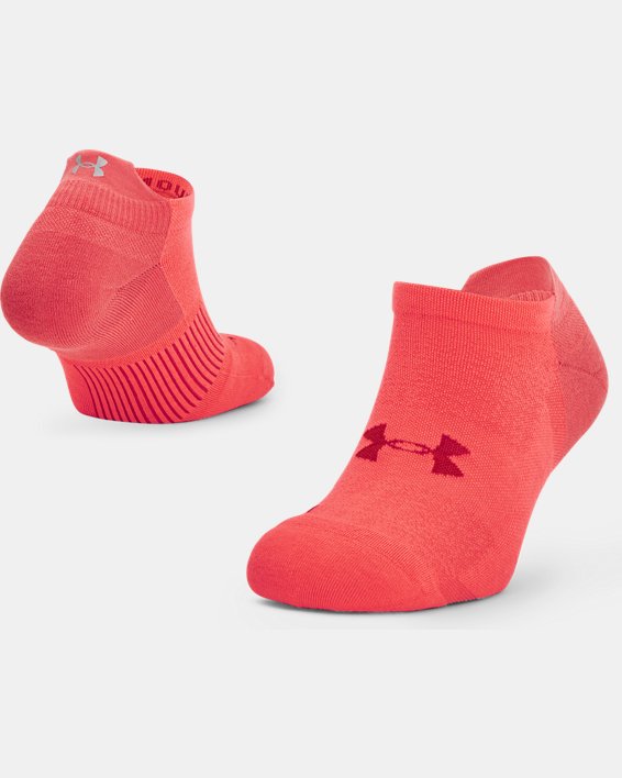 Unisex UA ArmourDry™ Run No Show Socks, Red, pdpMainDesktop image number 0